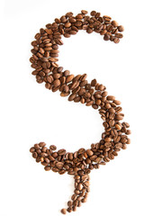 Buchstabe Sch mit Kaffeebohnen