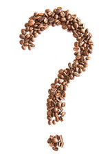 Fragezeichen mit Kaffeebohnen