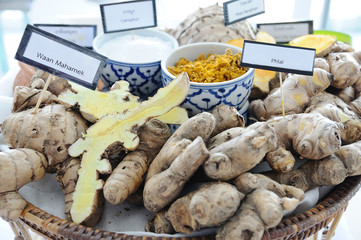 Many type of Thai herbs for spa.