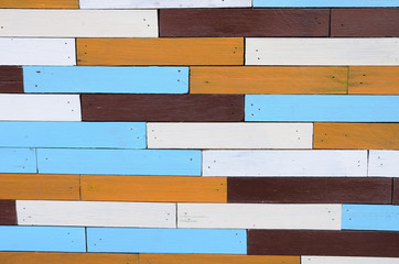 Multicolor wooden wall for background