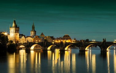 Fototapeta na wymiar Charles Bridge in Prague, Czech Republic 