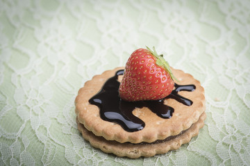 Strawberry and biscuits
