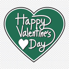 Happy Valentine's Day lettering Greeting Card with heart, vector