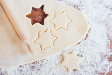 Obraz na płótnie Canvas Baking fresh sugar cookies