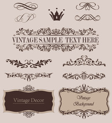 Vector Set of Calligraphic Design Elements and Page Decoration