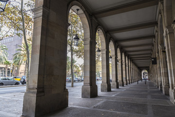 The arcades of Passeig Picasso, Barcelona