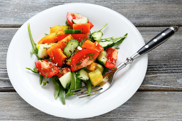 Fresh homemade salad on a plate