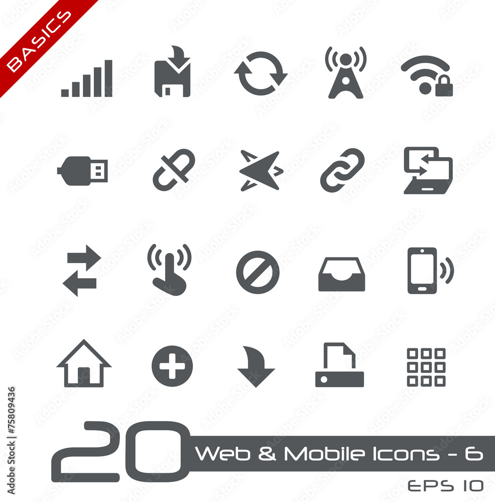 Wall mural web & mobile icons-6 -- basics