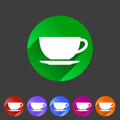 Tea, coffee cup flat icon sign