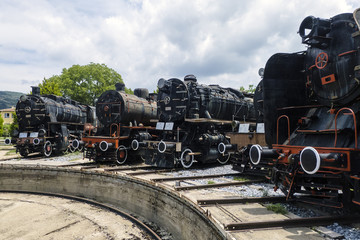 Obraz na płótnie Canvas Ausgemusterte Dampflokomotiven