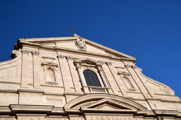 Fototapeta na wymiar Chiesa del Gesu is the first truly baroque facade in Rome