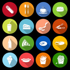 Fast food icon flat