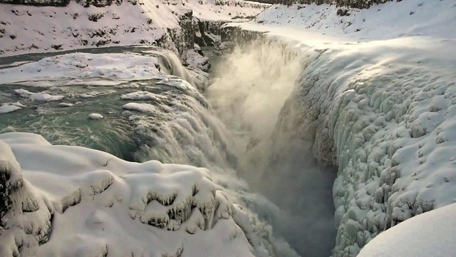 Gullfoss (Golden Falls) is a waterfall in Iceland.