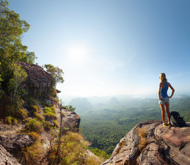 Hiker on the rock