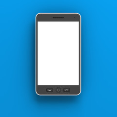 Generic smartphone against blue background, 3d render
