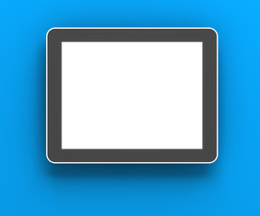 Generic digital tablet against blue background, 3d render