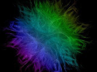 Colorful fractal rings, digital artwork