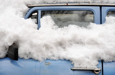 Old car in winter
