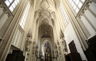 Interior of Maria am Gestade church in Vienna. 