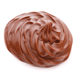 Chocolate cream swirl isolated on white background cutout