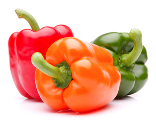 Sweet bell pepper isolated on white background cutout