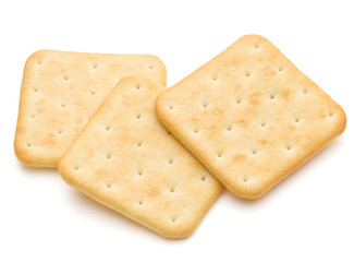Dry cracker cookies isolated on white background cutout