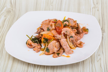 Pork and pineapple salad