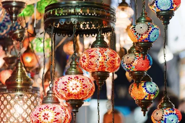 Foto op Plexiglas Colorful lamps at a lampshop in Istanbul © stefanholm