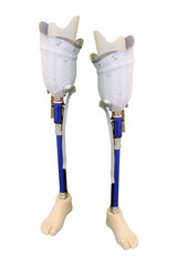 prosthetic leg on the white background