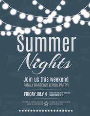 Elegant summer night party invitation flyer template - 75815443