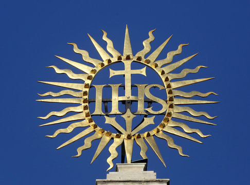 IHS sign on Jesuit church in Vienna