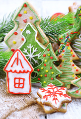 Gingerbread cookies with Christmas decoration
