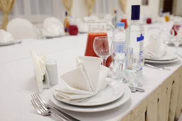 Banquet facilities table setting