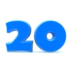Number twenty 3d illustration