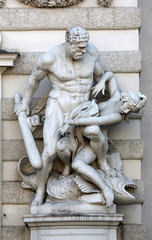 Naklejka premium Hercules statue at the Royal Palace Hofburg in Vienna, Austria