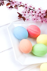Pastel colored Easter eggs