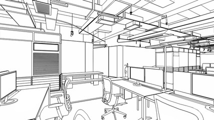 outline sketch of a interior