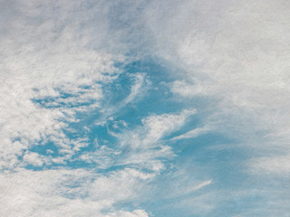 Abstract blue sky white cloud vintage style