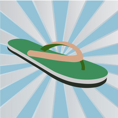 Sandals on Blue Background