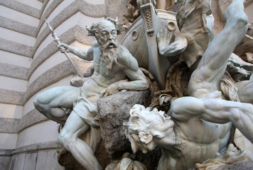 Power at Sea fountain at the Hofburg in Vienna, Austria