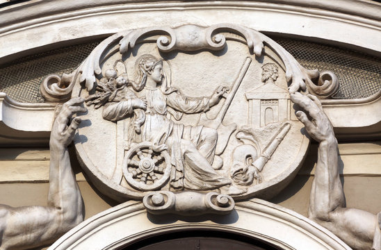 Architectural artistic decorations on Hofburg palace, Vienna