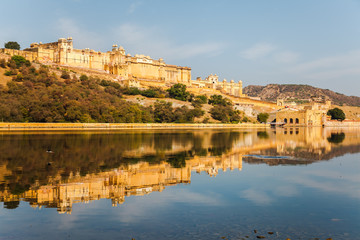 Fototapeta premium Amber Fort and the reflection