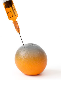 syringe with orange