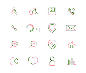 Set of thin line web icons