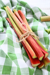 Rhubarb on a napkin