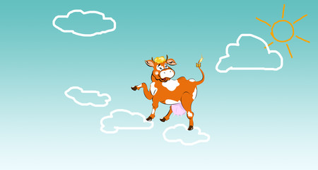 Cow.Farming dairy product.Fresh milk