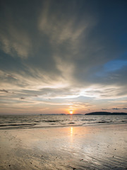 Sunset on the beach of Ao Nang