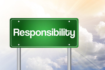 Responsibility Green Road Sign, Business Concept