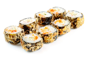 Tempura roll with salmon and avocado