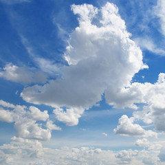 white clouds on a blue sky background